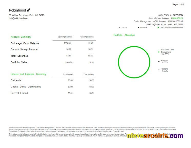 USA Robinhood bank st, 6 pages